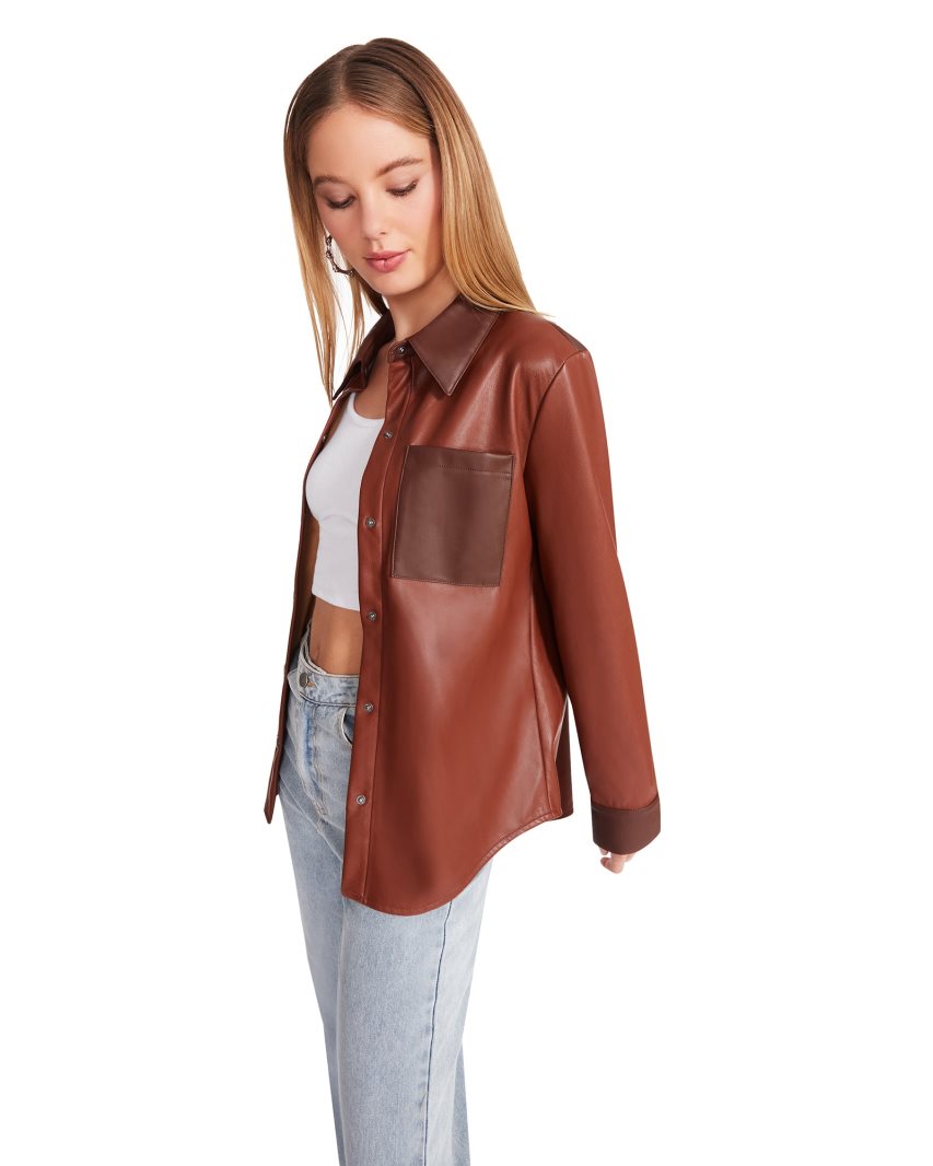 Chaquetas Camiseras Steve Madden Sam Mujer Marrones | ES SH6293